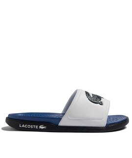 CHANCLAS DE HOMBRE LACOSTE CROCO DUALISTE BLANCA Y AZUL