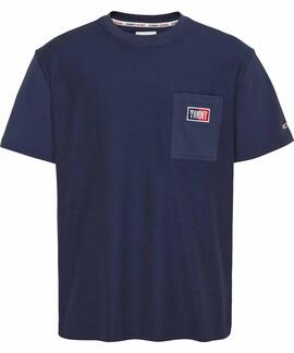 CAMISETA CLASSIC REVERSE TEXTURED TEE AZUL MARINO