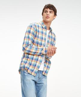 TJM ESSENTIAL BIG CHECK SHIRT REGULAR FIT YELLOW