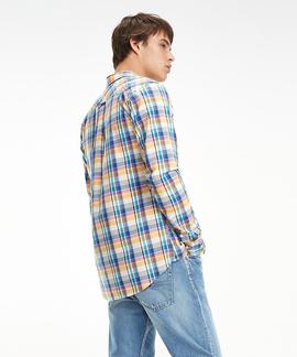 TJM ESSENTIAL BIG CHECK SHIRT REGULAR FIT YELLOW