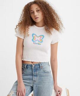 TOP LEVI’S® GRAPHIC POPCORN TEE BUTTERFLY BRIGHT WHITE