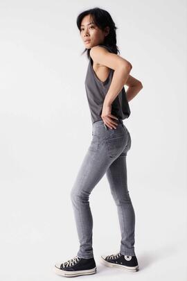 WONDER PUSH UP SKINNY FIT SOFT TOUCH EN DENIM GRIS