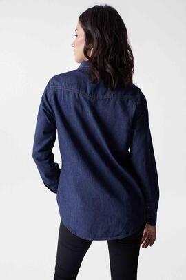 CAMISA VAQUERA SLIM FIT EN DENIM AZUL INDIGO