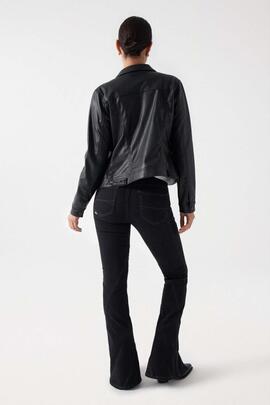 CAZADORA DE ECOPIEL SLIM FIT NEGRA