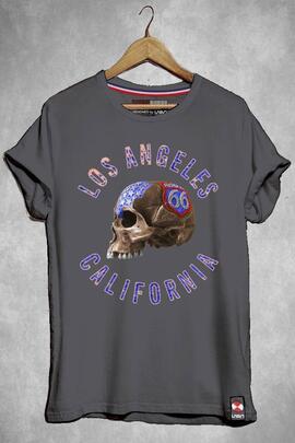 CAMISETA HOMBRE CALIFORNIA NEGRO DESGASTADO