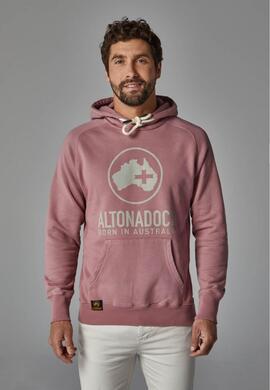 SUDADERA SLIM FIT ROSA CON LOGO GRIS