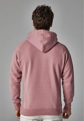 SUDADERA SLIM FIT ROSA CON LOGO GRIS