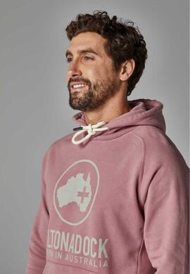 SUDADERA SLIM FIT ROSA CON LOGO GRIS