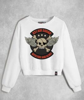 SUDADERA CORTA MUJER GLORY BLANCA