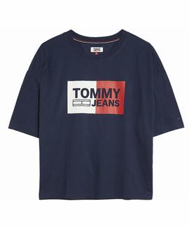 TJW BOX LOGO TEE CROPPED FIT BLACK IRIS