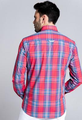 CAMISA H TARTAN CORAL