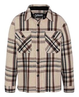 SOBRECAMISA SCHOTT SHCARL46 CUADROS BEIGE