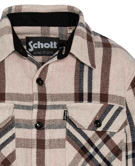 SOBRECAMISA SCHOTT SHCARL46 CUADROS BEIGE