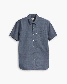 SS SUNSET 1 POCKET SHIRT MICROSTARS DRESS BLUES