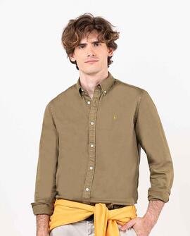 CAMISA LISA TWILL GARMENT DYED VERDE CAQUI