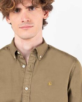 CAMISA LISA TWILL GARMENT DYED VERDE CAQUI