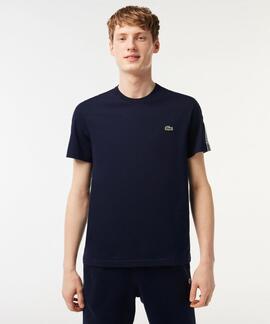 CAMISETA LACOSTE REGULAR FIT CON CINTA DEPORTIVA AZUL MARINO