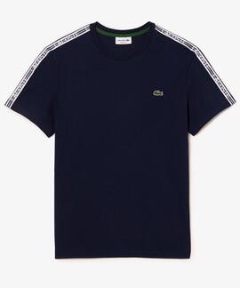 CAMISETA LACOSTE REGULAR FIT CON CINTA DEPORTIVA AZUL MARINO