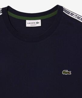 CAMISETA LACOSTE REGULAR FIT CON CINTA DEPORTIVA AZUL MARINO