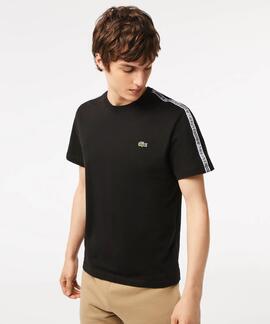 CAMISETA LACOSTE REGULAR FIT CON CINTA DEPORTIVA NEGRA