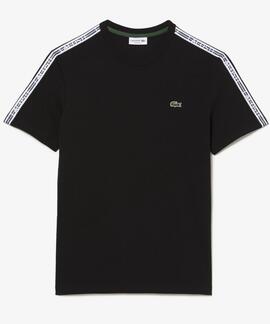 CAMISETA LACOSTE REGULAR FIT CON CINTA DEPORTIVA NEGRA