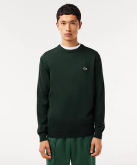 JERSEY LACOSTE CUELLO REDONDO VERDE