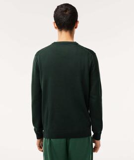 JERSEY LACOSTE CUELLO REDONDO VERDE