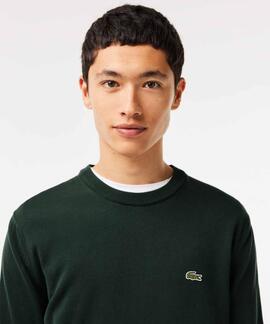 JERSEY LACOSTE CUELLO REDONDO VERDE