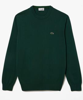 JERSEY LACOSTE CUELLO REDONDO VERDE