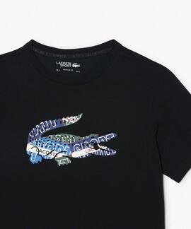 CAMISETA LACOSTE SPORT REGULAR FIT NEGRA