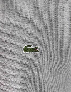 JERSEY LACOSTE CON CUELLO CREMALLERA GRIS