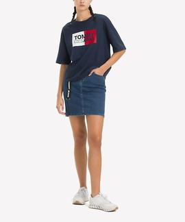 TJW BOX LOGO TEE CROPPED FIT BLACK IRIS