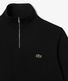 JERSEY LACOSTE CON CUELLO CREMALLERA NEGRO