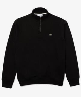 JERSEY LACOSTE CON CUELLO CREMALLERA NEGRO