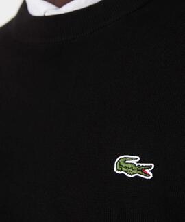 JERSEY LACOSTE CUELLO REDONDO NEGRO