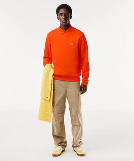 SUDADERA JOGGER LACOSTE EN ALGODÓN CEPILLADO NARANJA