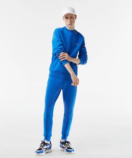 SUDADERA JOGGER LACOSTE EN ALGODÓN CEPILLADO AZUL