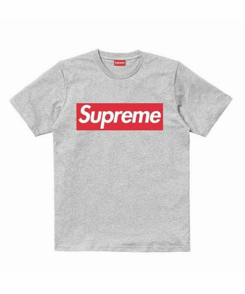 CAMISETA SUPREME GRIS CON ROJO