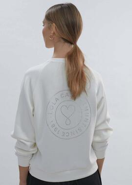 SUDADERA LOLA CON DETALLES DE STRASS BLANCA