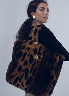 BOLSO SHOPPER PELO SINTÉTICO ANIMAL PRINT