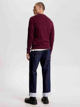 JERSEY CUELLO REDONDO PIMA COTTON CASHMERE GRANATE