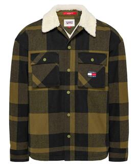 SOBRECAMISA CHECK SHERPA RELAXED FIT CON FORRO DE BORREGUITO