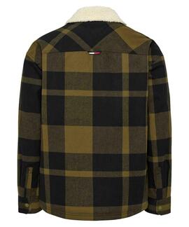 SOBRECAMISA CHECK SHERPA RELAXED FIT CON FORRO DE BORREGUITO