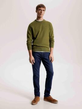 JERSEY CUELLO REDONDO PIMA COTTON CASHMERE VERDE CAQUI