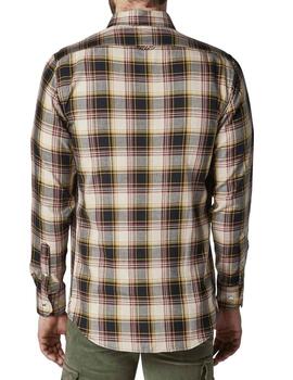 CAMISA CUADROS SLIM FIT NEGRA Y BEIGE