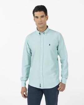 CAMISA BASIC PINT POINT VERDE DELAVÉ