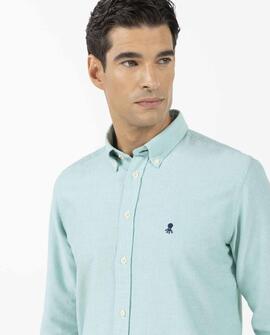 CAMISA BASIC PINT POINT VERDE DELAVÉ