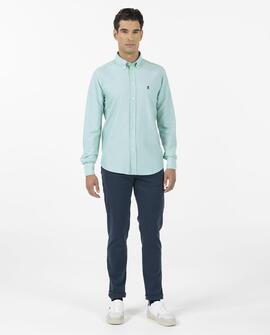 CAMISA BASIC PINT POINT VERDE DELAVÉ