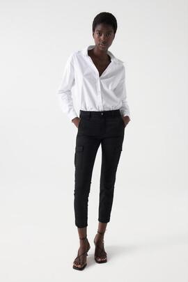 PANTALÓN CARGO FAITH PUSH IN CROPPED SKINNY FIT NEGRO