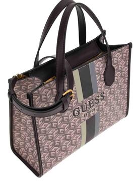 BOLSO SILVANA 2 COMPARTIMENTOS LOGO G CUBE BICOLOR BEIGE